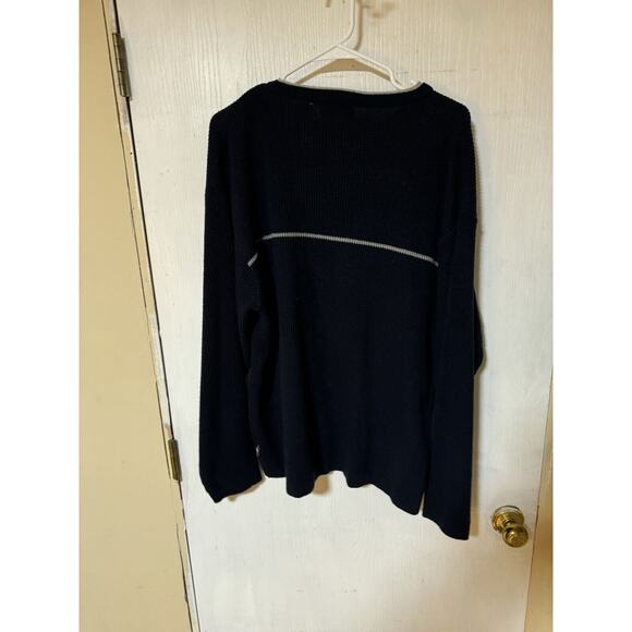 Xg Extreme Quality Mens Pullover Sweater Sz. XL /Blue/Crewneck/Striped/Vtg - Picture 3 of 4